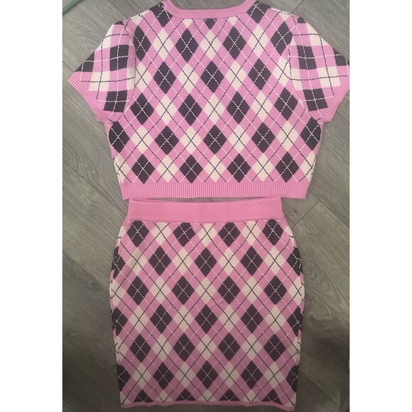 Coco And Shay Pink Plaid Outfit Size Large Clueless 90s Cher Mean Girls Y2K - Picture 5 of 5
